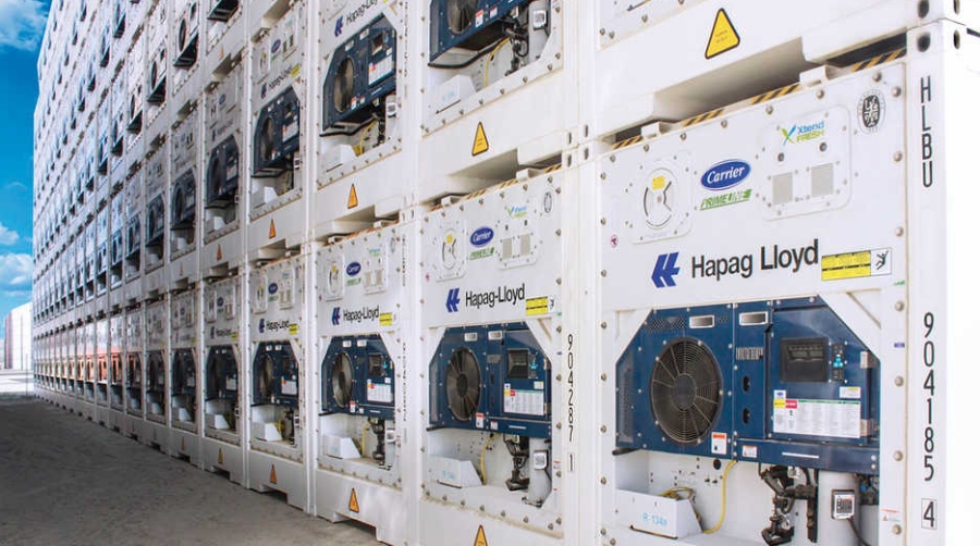 Contenedores reefer de Hapag Lloyd.