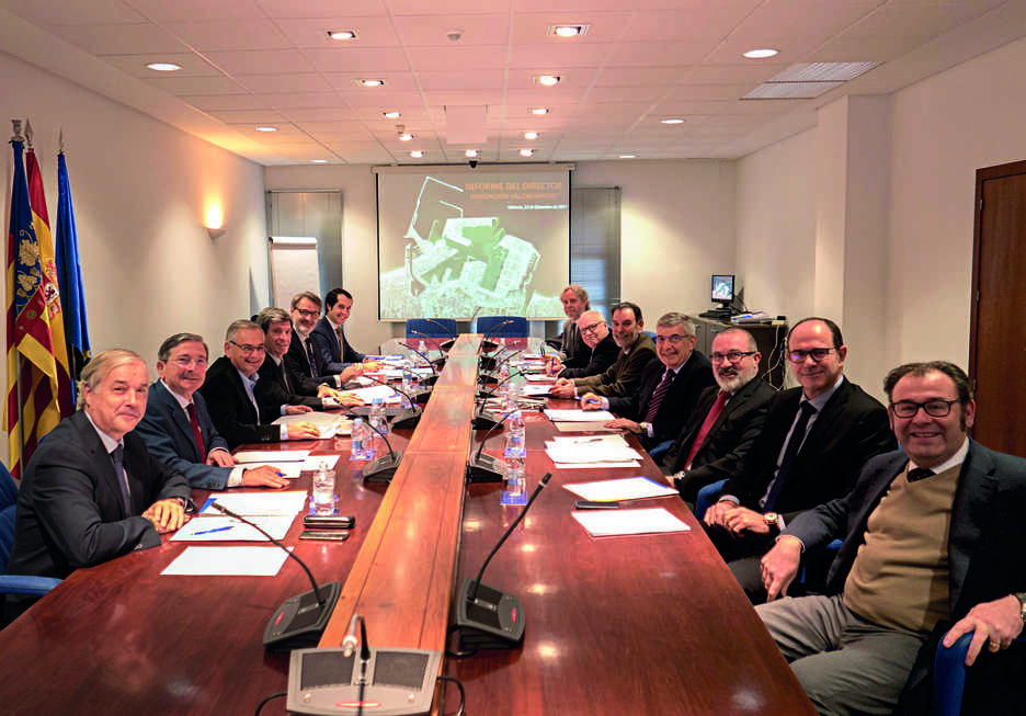 Los miembros del patronato de la Fundaci&oacute;n Valenciaport, en su reuni&oacute;n de ayer.