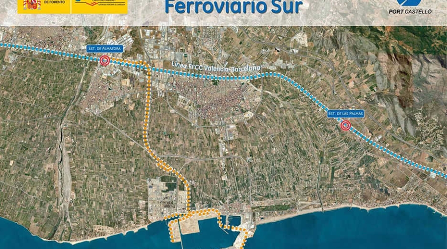 Fomento aprueba el estudio informativo del acceso ferroviario sur al Puerto de Castell&oacute;n