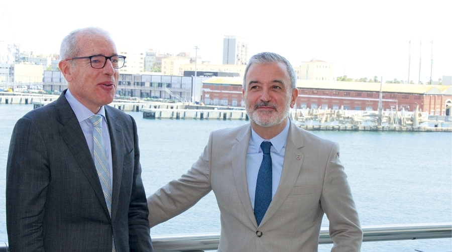 José Alberto Carbonell, presidente de Port de Barcelona; y Jaume Collboni, alcalde del Ayuntamiento de Barcelona. Foto M.V.