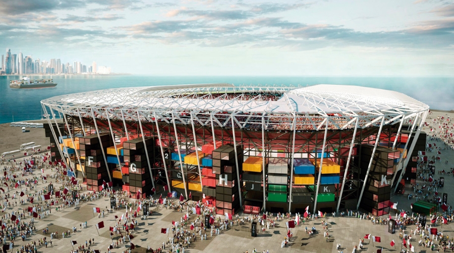 Un estadio de f&uacute;tbol desmontable, transportable, reutilizable... y mar&iacute;timo
