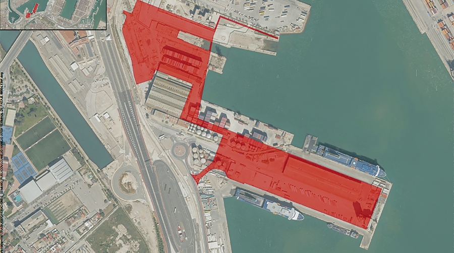Superficie de la concesión solicitada por Valencia Terminal Pasajeros.