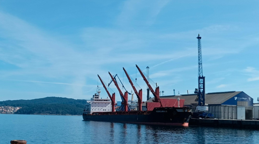 El Puerto de Marín acoge cuatro buques graneleros durante el mes de agosto