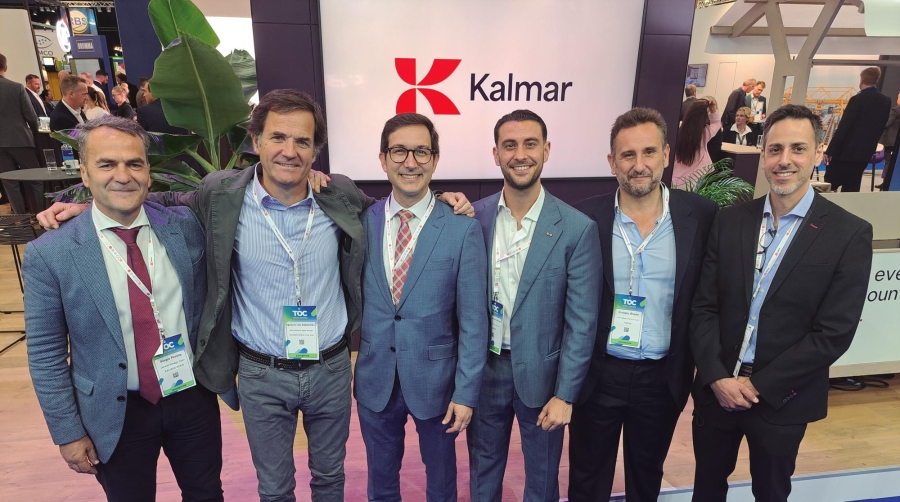 Equipo de Kalmar Spain en TOC Europe. Desde la izquierda: Sergio Peralta director general; Ignacio de Sebastián, Alejandro Martínez (IMEA Region); Ernesto Boado y Alejandro García. Foto J.P.