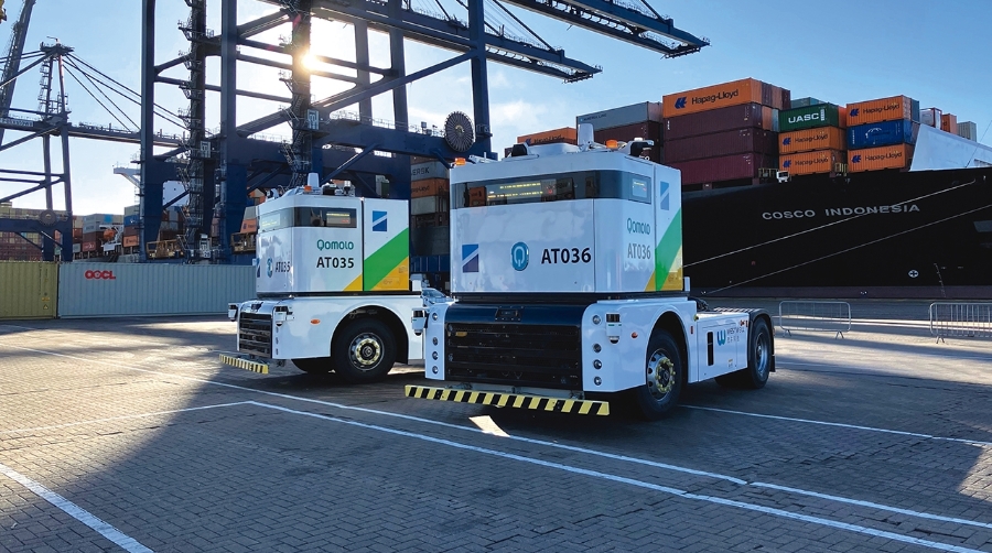 Las dos unidades en el puerto de Felixstowe.