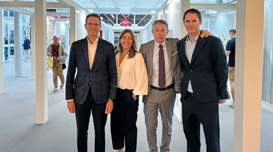 Vicente Ramos, director general de Raminatrans Castellón; Esther Pérez, directora comercial de Raminatrans Castellón; Rubén Domínguez, ejecutivo de cuentas de Raminatrans Castellón; y Pablo Soria, ejecutivo de cuentas de Raminatrans Castellón. Foto H. T.