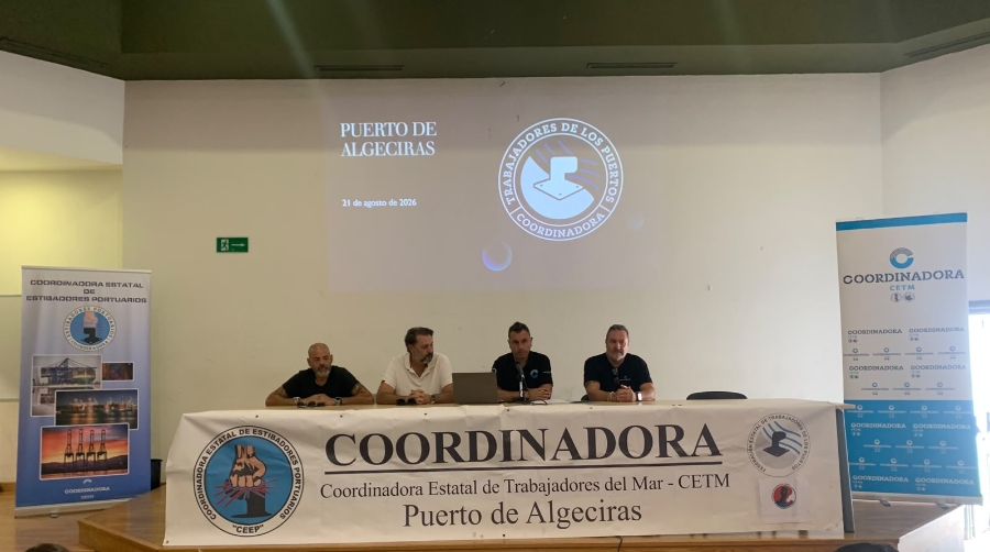 La organización celebra una asamblea informativa en el Puerto de Algeciras.