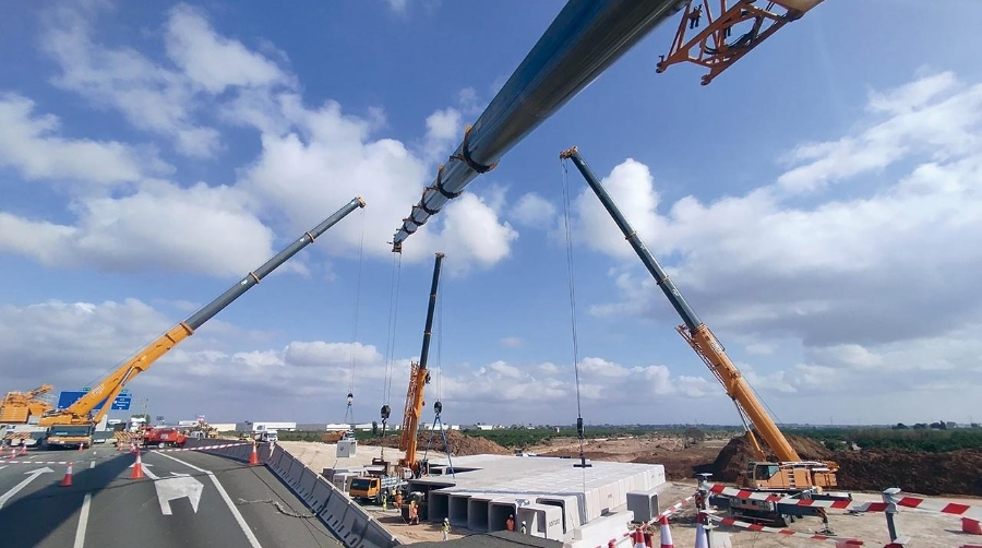 Transportes ha anunciado la finalización de la colocación de los 250 marcos de hormigón en el desvío provisional de la A-7
