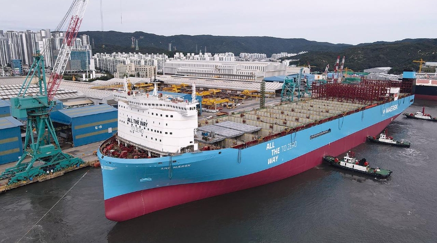 El buque fue bautizado los astilleros de HD Hyundai Heavy Industries (HD HHI) en Ulsan, Corea del Sur. © A.P. Moller - Maersk. All rights reserved.