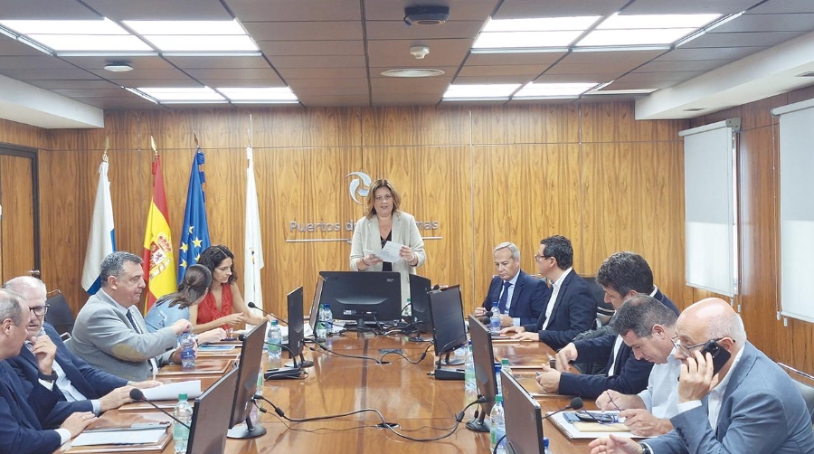 Un momento del Consejo de Administración de la Autoridad Portuaria de Las Palmas de hoy.