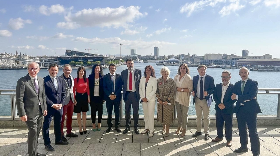 Representantes de diversos puertos españoles junto al presidente de Puertos del Estado en el encuentro de RETE que se celebra en Barcelona.