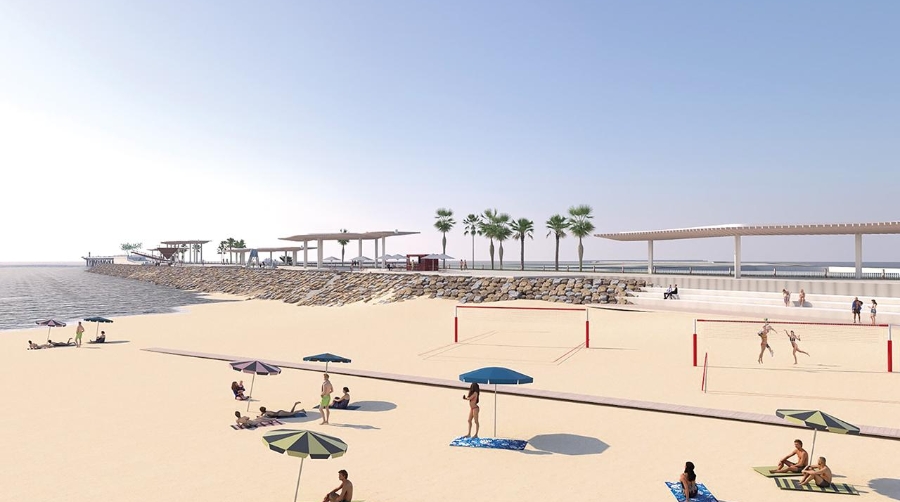 Recreación de la nueva zona de ocio que se construirá en la zona portuaria del Puerto de Sagunto.