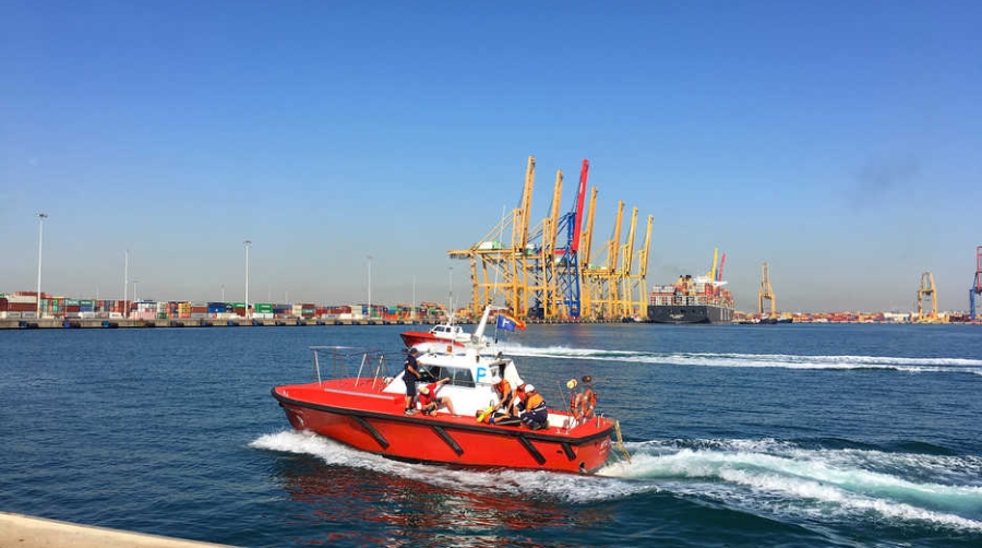 Noatum CTV coordina el primer simulacro de hombre al agua realizado en una terminal del puerto de Valencia
