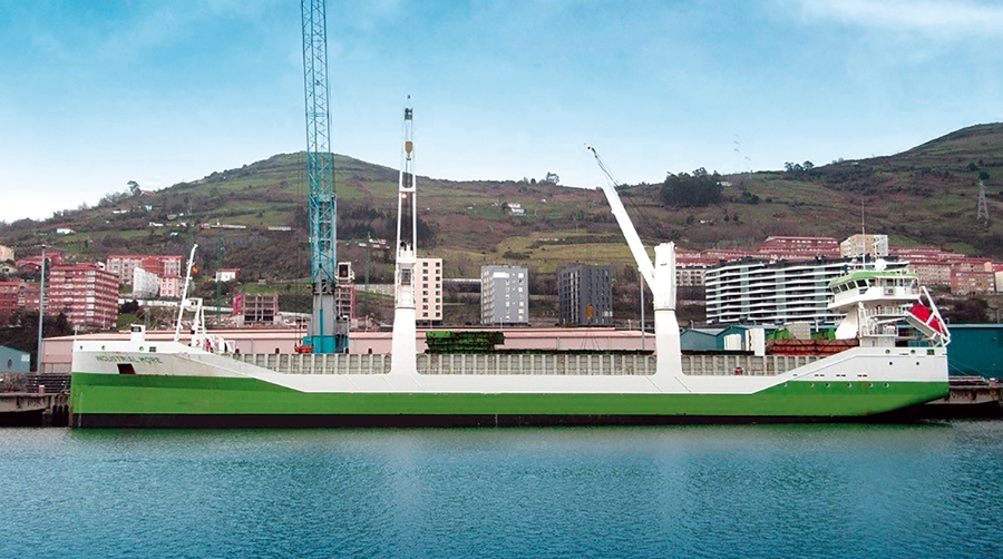 El &ldquo;Onego Mississippi&rdquo;, atracado en el Puerto de Bilbao, de donde zarpar&aacute; esta semana a Estados Unidos reforzando la conexi&oacute;n de Euroam&eacute;ricas con el puerto vasco.