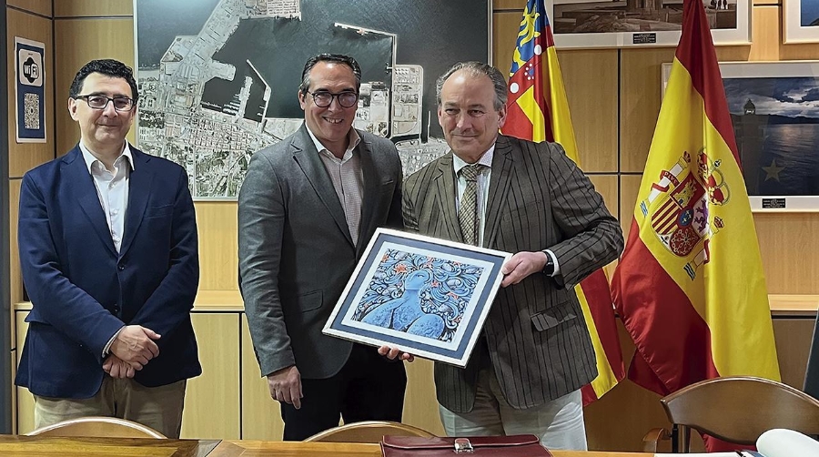 Manuel J. García, director de la AP de Castellón; Rubén Ibáñez, presidente de PortCastelló; y José Luis Aguirre, conseller de Agricultura, Ganadería y Pesca de la Generalitat Valenciana.