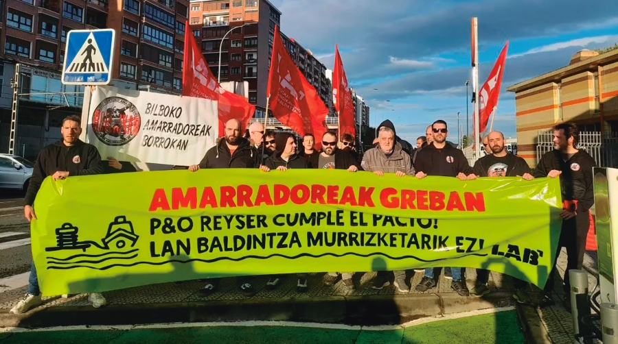 La plantilla de amarradores de P&amp;O Reyser en Bilbao inició el 12 de diciembre un calendario de paros de cinco jornadas.