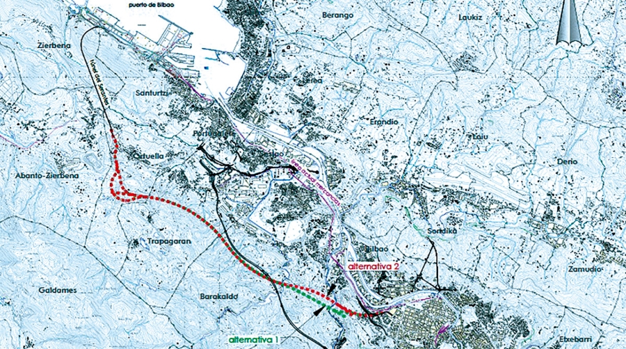 La variante deber&aacute; conectar el T&uacute;nel del Serantes, ya ejecutado, con el soterramiento ferroviario existente en Olabeaga.