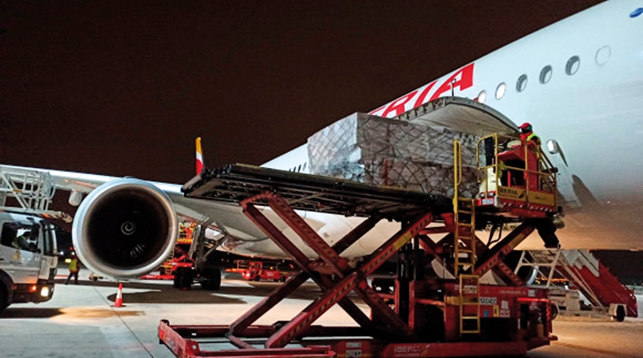 Llega a Espa&ntilde;a el primer avi&oacute;n del Corredor A&eacute;reo Sanitario de Iberia