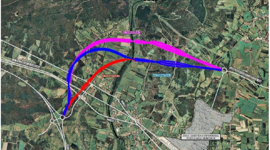 La Xunta elige la alternativa 2 para conectar el Puerto Seco con la carretera Nadela-Monforte