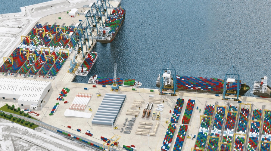 Simulación de IST de su propuesta para la nueva terminal polivalente del puerto de Sagunto.