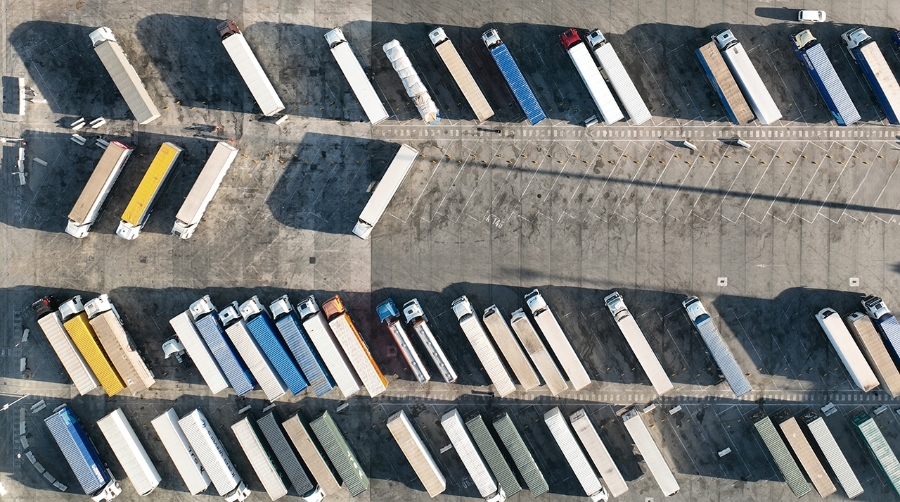Camiones en el Puerto de Algeciras.
