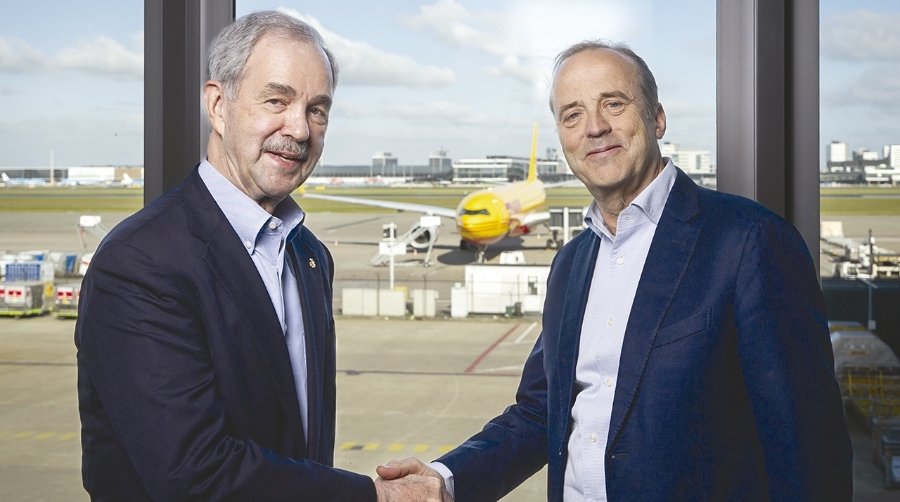 Oscar de Bok de DHL y Jerrel W. Shelton de Cryoport, Inc. Foto Diederik van der Laan / Dutch Photo Agency.