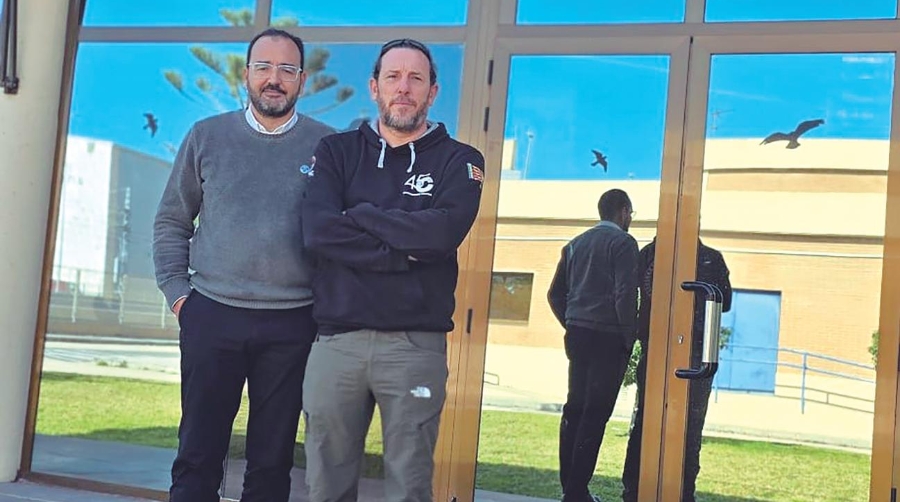 Ángel Sanchís, responsable de Prevención del Centro Portuario de Empleo de Valencia; y Rafael Egea, delegado de Prevención del Comité de Empresa del CPE de Valencia.