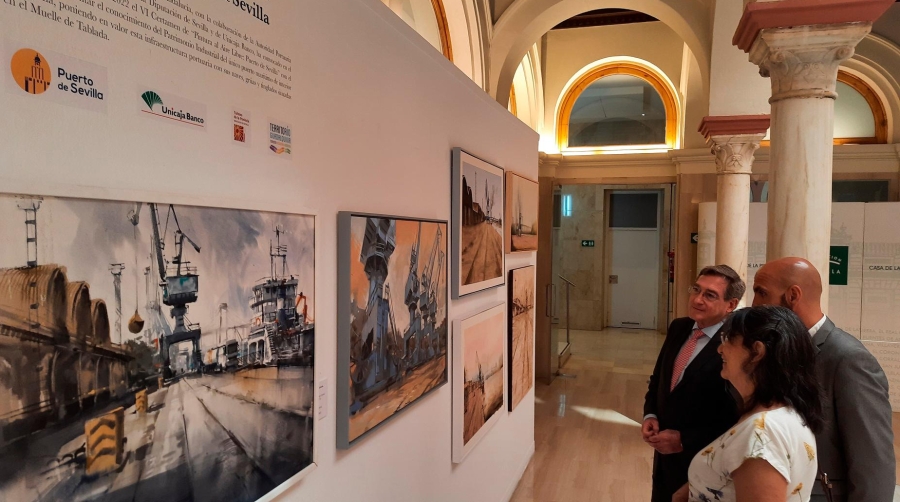 Inaugurada la exposición de pintura “Patrimonio industrial: Puerto de Sevilla”