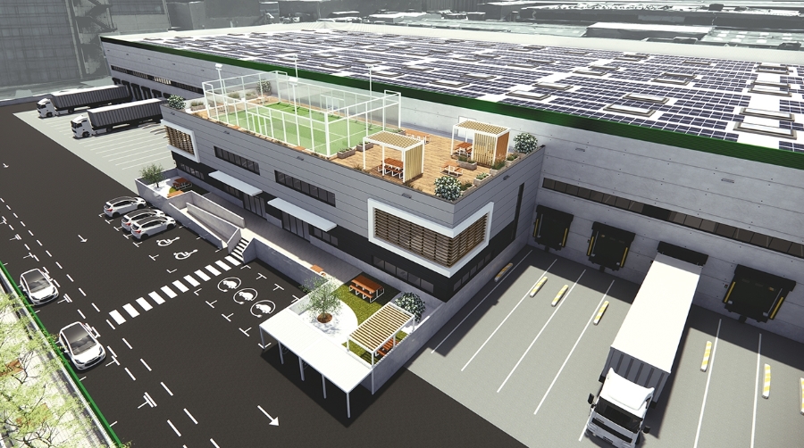 Render del futuro Hub Logístico de Prologis en el CZFB.