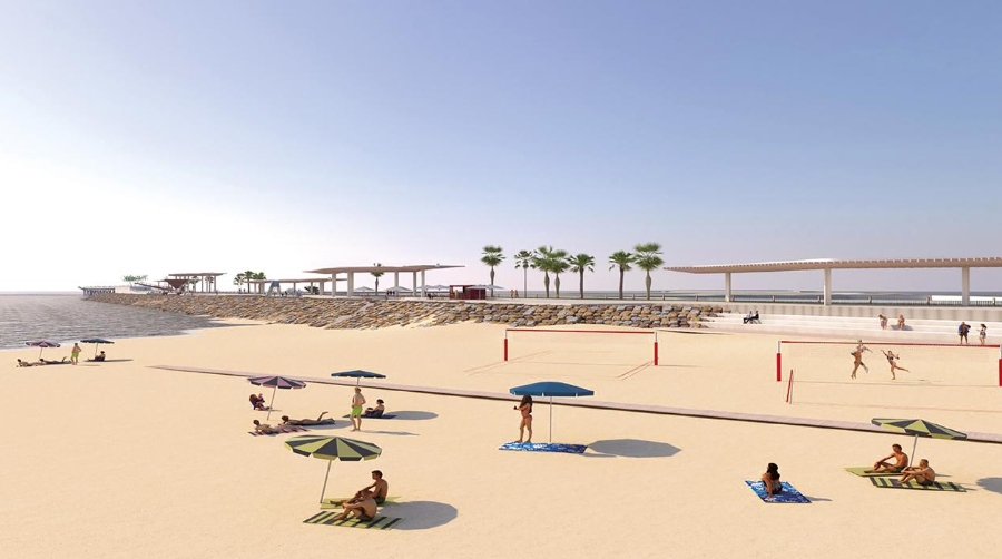 Recreación virtual del futuro paseo marítimo de la zona norte del Puerto de Sagunto.