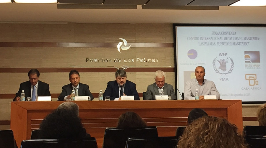 Los estibadores canarios firman un convenio para la creaci&oacute;n del centro internacional de formaci&oacute;n de ayuda humanitaria