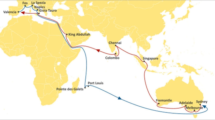 MSC lanza un nuevo servicio desde el Puerto de Valencia con Australia