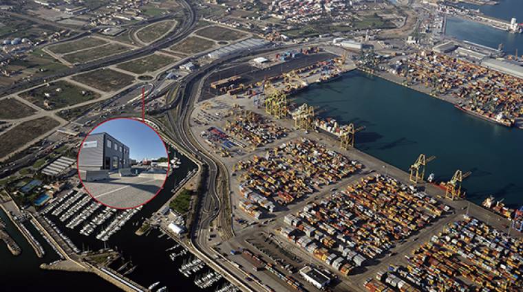 En la imagen, la ubicaci&oacute;n de la nueva subestaci&oacute;n el&eacute;ctrica del puerto de Valencia que actualmente est&aacute; ocupada por las instalaciones de Gestrans (oficina y b&aacute;scula).
