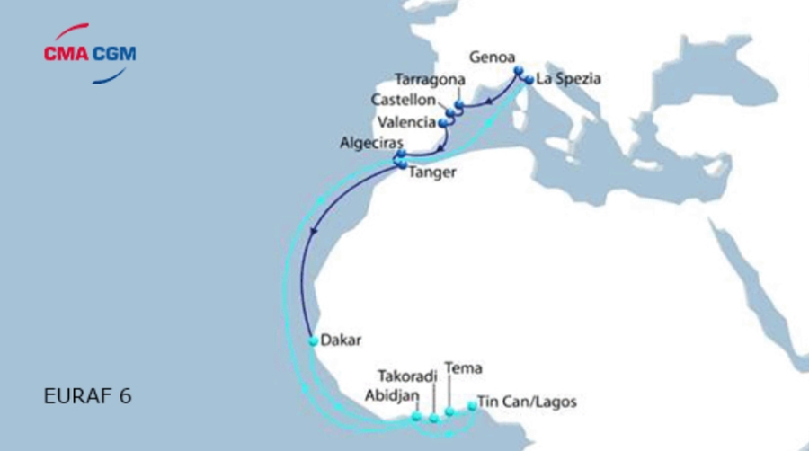 CMA CGM conecta Valencia, Castell&oacute;n, Tarragona y Algeciras con &Aacute;frica occidental