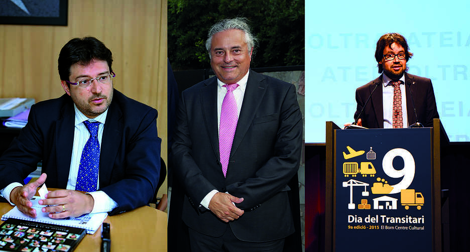 Isidre Gav&iacute;n, nuevo secretario de Infraestructuras y Movilidad; Enric Tic&oacute;, quien todo apunta que ocupar&aacute; la direcci&oacute;n general de Cimalsa, y Ricard Font, nuevo presidente de FGC.