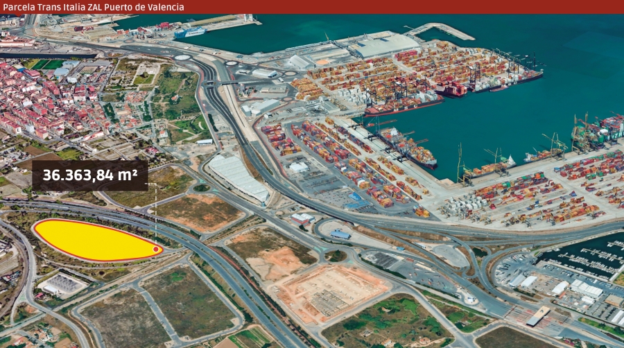 La manzana A-3 de la ZAL Puerto de Valencia acogerá la futura plataforma logística de Trans Italia. Infografía: José Antonio Sánchez.