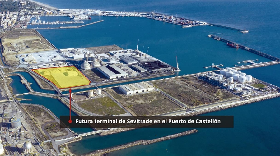 Sevitrade gestionará una terminal en el puerto de Castellón sobre una parcela en la Dársena Sur de más de 48.000 metros cuadrados. Infografía: José Antonio Sánchez.