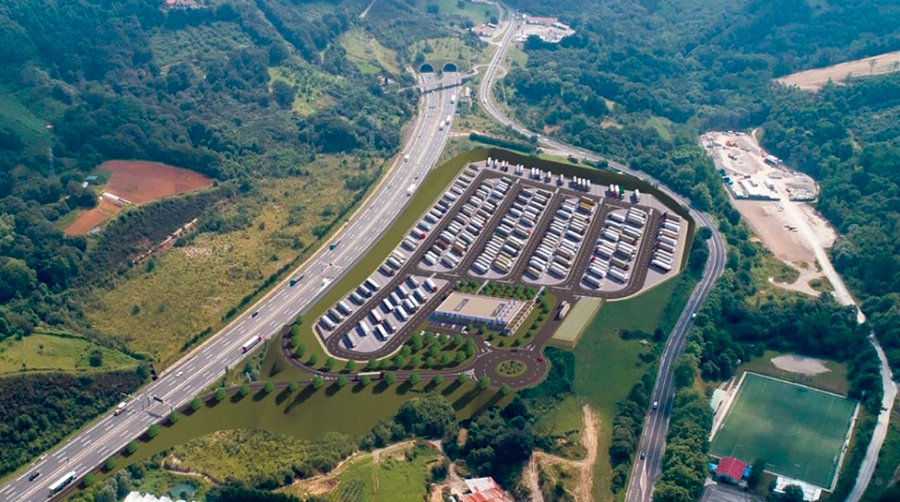 Bidegi inicia la reforma del parking de camiones de Oiartzun en la AP-8