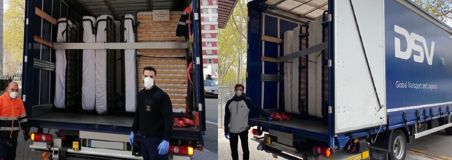 DSV realiza el transporte solidario de 300 camas a hospitales&nbsp;