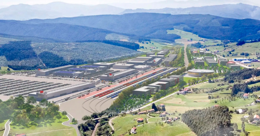Infografía de la futura terminal intermodal de Llano de la Pasiega (Cantabria).